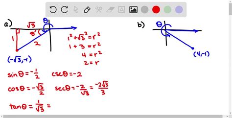 In Exercises 9 12 Determine The Exact Values Of The Six Trigonometric