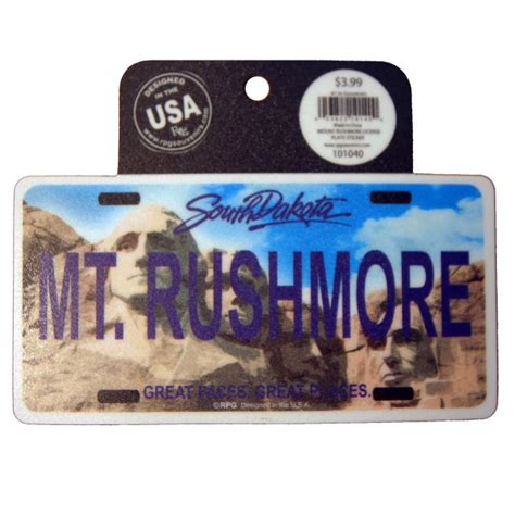 MOUNT RUSHMORE LICENSE PLATE STICKER – Official Collectors Club