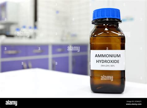 Selective Focus Of Ammonium Hydroxide Or Ammonia Solution In Glass