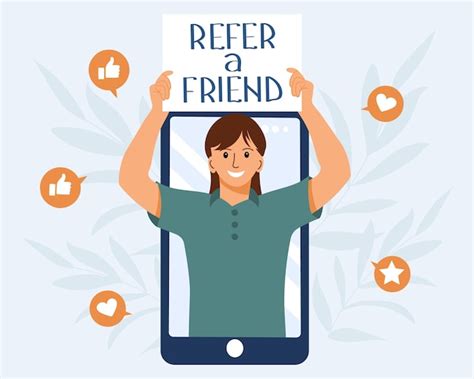 Premium Vector Refer A Friend Marketing Concept The Person On The