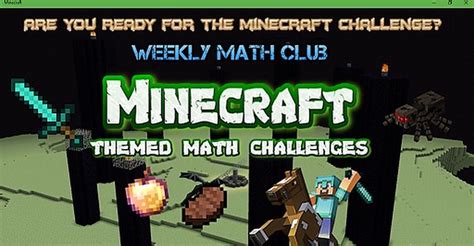 1st and 2nd-Grade Weekly Math Club: Minecraft Themed Math Challenges