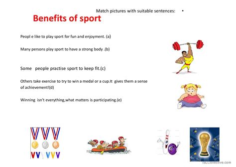 Sport Benefits General Readin English Esl Powerpoints
