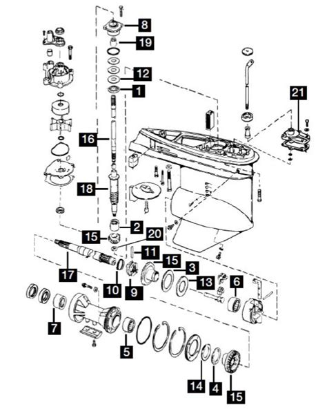 Johnson Evinrude Gearcase V Crossflow Hp Lower Unit