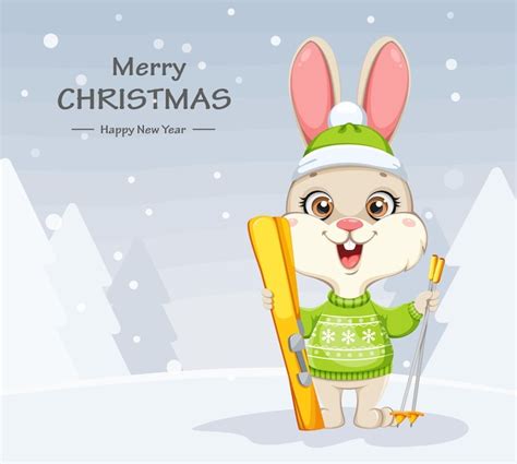 Premium Vector Cute Rabbit Cartoon Character Funny Bunny