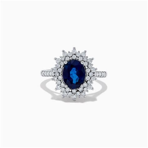 Hematian 14K White Gold Blue Sapphire and Diamond Ring – effyjewelry.com