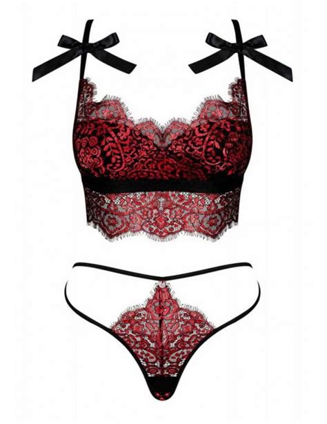 Ensemble Lingerie Rotique Bicolore Pi Ces Redessia