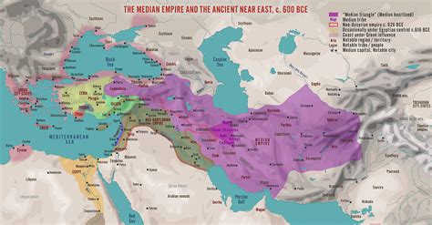 The Median Empire and the Ancient Near East, c. 600 BCE (Illustration ...