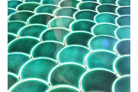 Fish Scale Green Tiles Sea Green