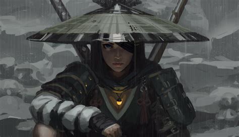 Download Ronin Samurai Fantasy Woman Warrior Hd Wallpaper By Guweiz