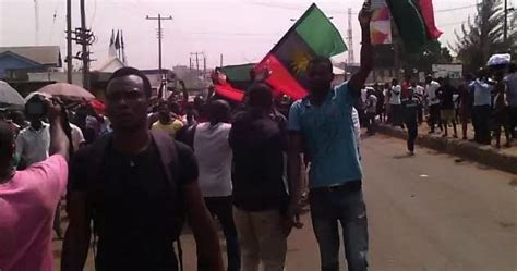 Massive Biafra Protest Hits Enugu Over Buharis Visit Updates Media