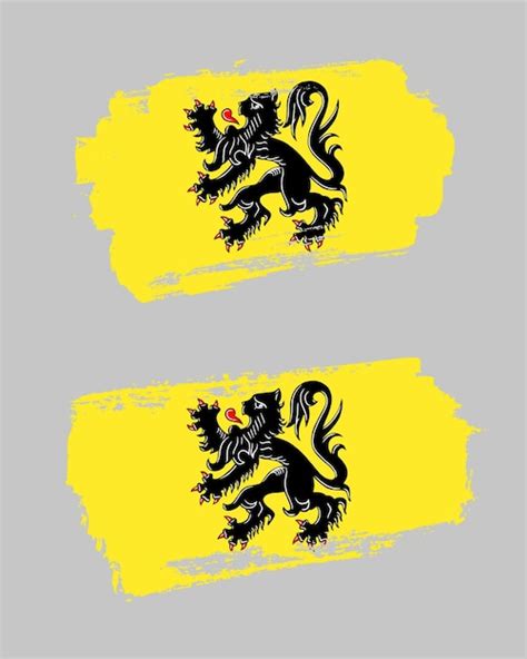 Premium Vector Set Of Two Creative Brush Painted Flags Of Flanders