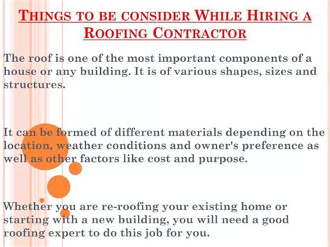 Ppt Remember These Points While Hiring A Roofing Contractor