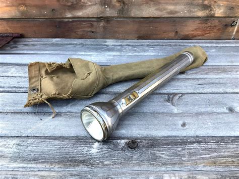 Antique Military Flashlight 1924 Metal Mw Flashlight Etsy