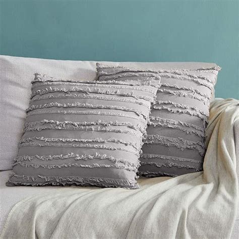 Amazon Gigizaza Decor Throw Couch Pillow Covers X Linen Grey