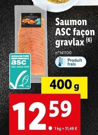 Promo Deluxe saumon asc façon gravlax chez Lidl