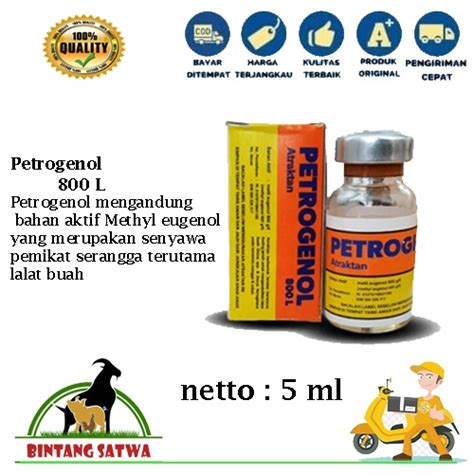 Jual Petrogenol 800 L Atraktan Perangkap Lalat Buah 5 Ml Shopee Indonesia