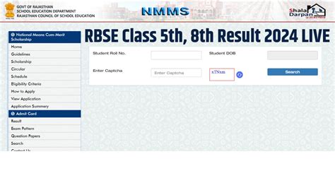 Rbse Class Th Th Result Rajasthan Board Shala Darpan Th Th