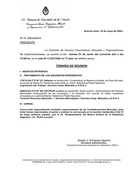 comisión de asuntos cooperativos y mutuales