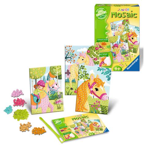 Ravensburger Mosaic Junior Pferde Bastelset Bastel Set Mosaiksteine