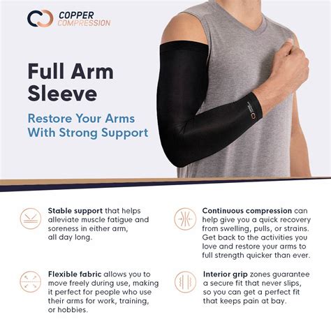 Buy Copper Compression Arm Brace Copper Infused Sleeve For Arms