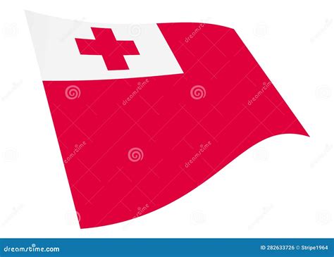 Tonga Waving Flag Graphic Isolated On White With Clipping Path 3d