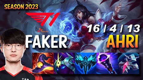 T1 Faker Ahri Vs Twisted Fate Mid Kr Ranked Youtube