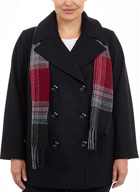 London Fog Womens Plus Size Double Breasted Peacoat With