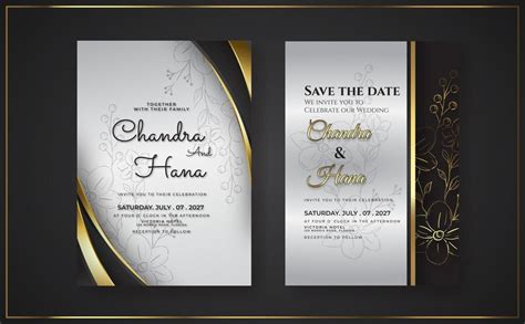 Premium Vector Romantic Wedding Invitation Template