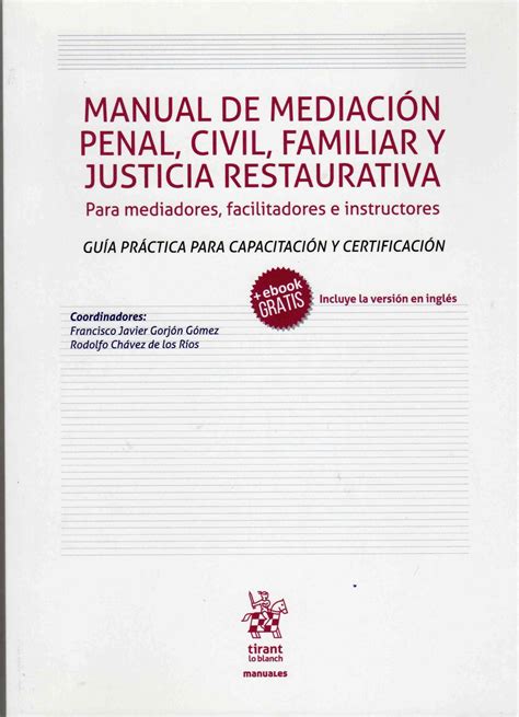 Manual De Mediaci N Penal Civil Familiar Y Justicia Restaurativa