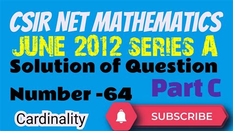 Csir Net Math Question No 64 June 2012 Part C Net Jun 2012 Math Qn