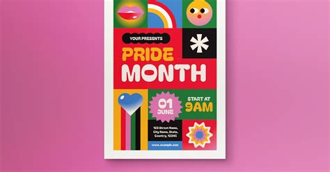 Colorful Pride Month Flyer Print Templates Ft Colorful And Month