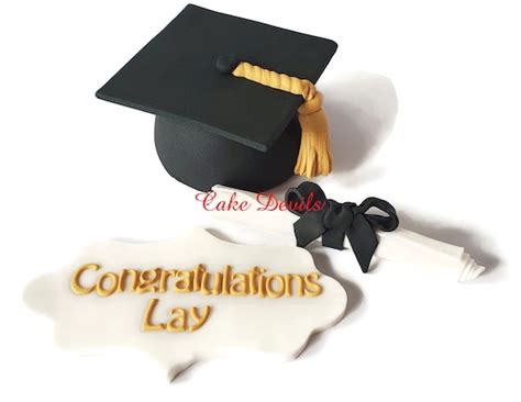 Graduation Fondant Cake Toppers Graduation Cap Etsy