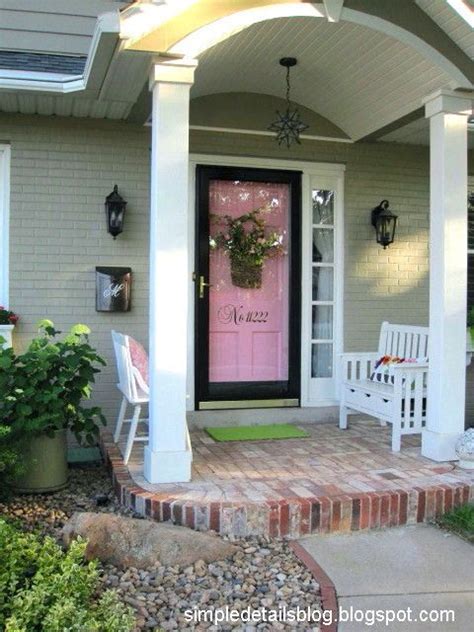 A Charming Home Pink Front Door Brick House Front Door Colors Front