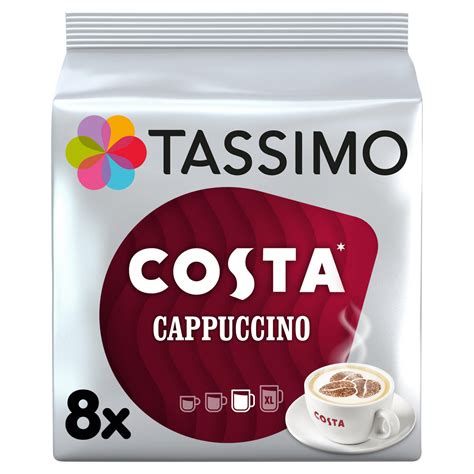 Tassimo Costa Cappuccino Coffee Pods 8 Servings Coffee Machine Pods Iceland Foods