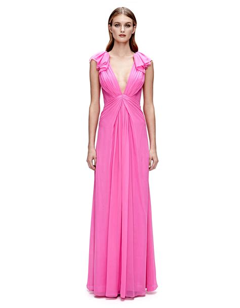 Jill Jill Stuart Silk Pleated Gown In Pink Lyst