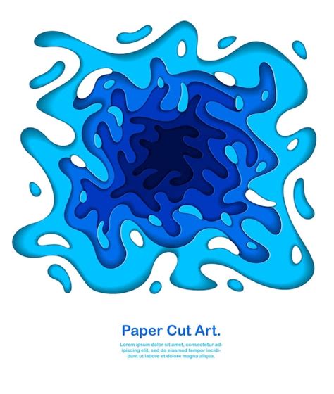 Premium Vector 3d Abstract Blue Background With Paper Cut Shapes