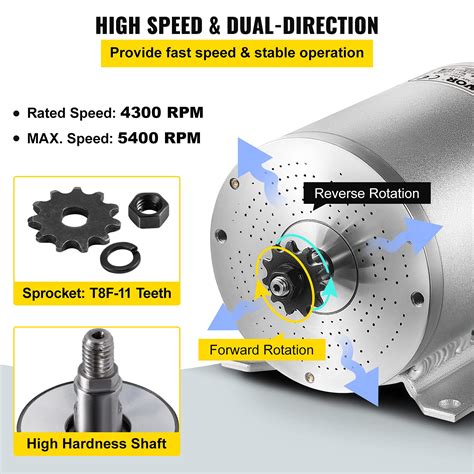 Vevor Electric Brushless Dc Motor 48v 2000w Brushless Electric Motor 4300 Rpm High Speed Motor W