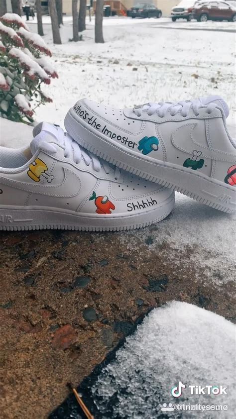 Among Us Custom Airforce1 Video Nike Air Shoes White Nike Shoes