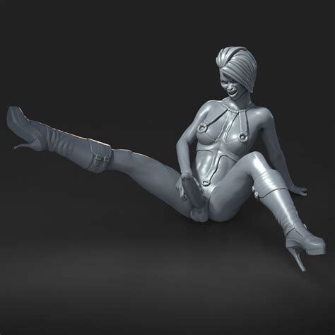 STL File FUTANARI SEXY POSE NSFW EROTIC MINIATURE 75 MM SCALEModel