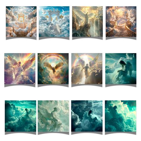 Heaven Digital Background Digital Backdrop Angel Wings Heaven