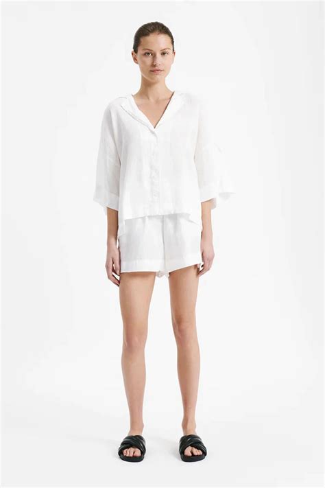 Nude Lucy Lounge Linen Shirt White Stylerunner