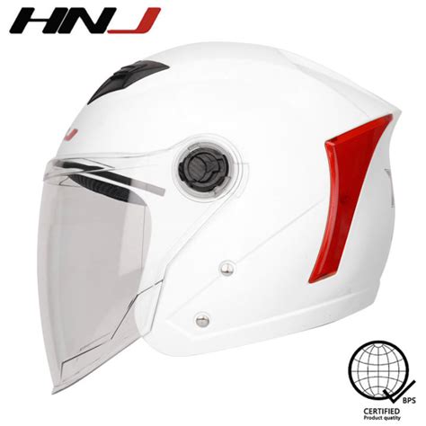 Hnj A Plain Half Face Motorcycle Helmet Transparent Single Visor