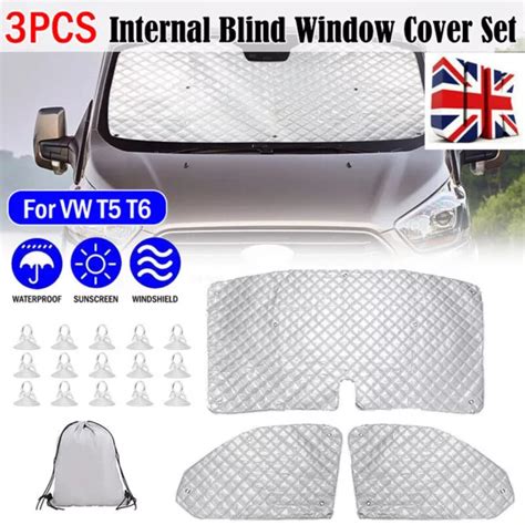 For Vw T5 T6 Internal Thermal Blind Window Sunshade Windscreen Curtain Cover Set £1349