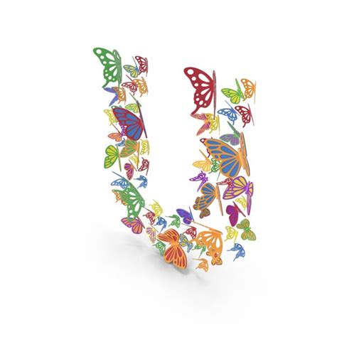 Colorful Butterfly Letter U 3d Incl Alphabet And Nature Envato Elements