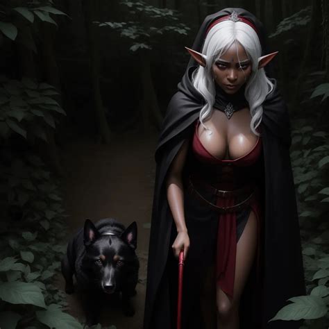 High Resolution Image Solo Female Drow Elf Rogue Sensual