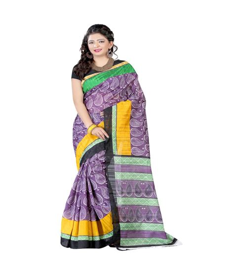 Sharma Art Sarees Multi Color Bhagalpuri Silk Saree Buy Sharma Art Sarees Multi Color