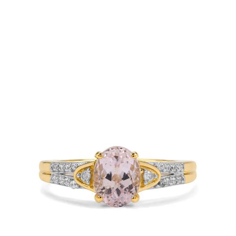 Minas Gerais Kunzite White Zircon K Gold Ring Atgw Cts Gemporia