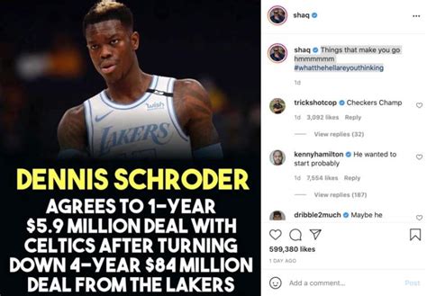 Shaquille O'Neal Mocks Dennis Schroder Over New Contract