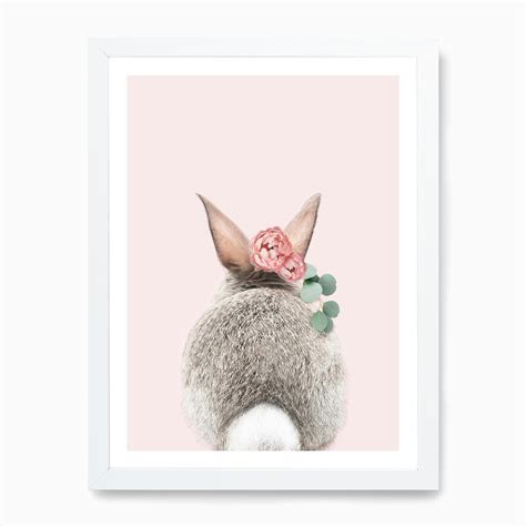 Flower Crown Bunny Tail Pink Art Print By Sisi And Seb Fy