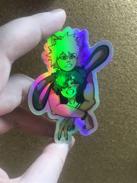 Cute Kawaii Bnha Hybrid Bkdk Bakudeku Holographic Sticker Etsy